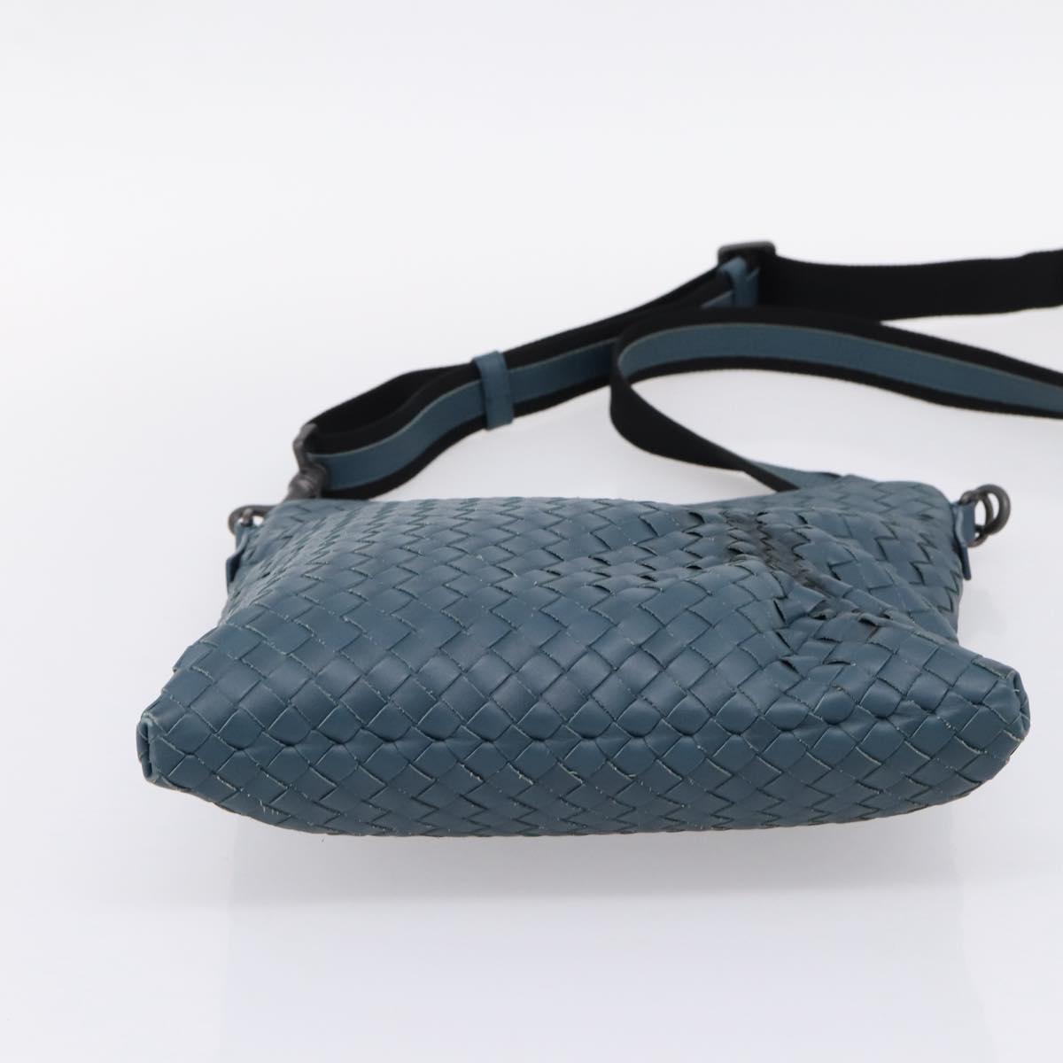 BOTTEGA VENETA INTRECCIATO Shoulder Bag Leather Blue Auth ep16114V