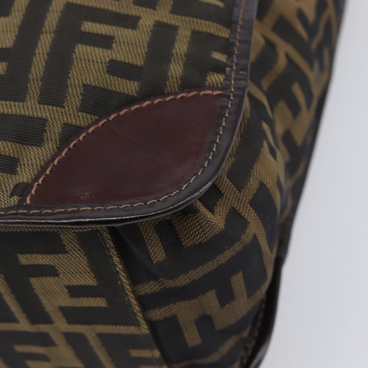 FENDI Zucca Canvas Hand Bag Black Brown Auth ep16123