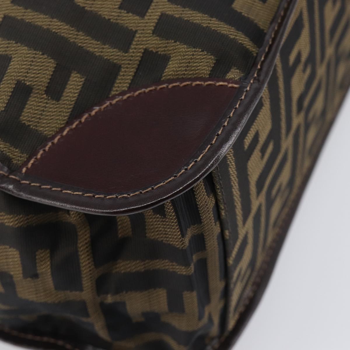 FENDI Zucca Canvas Hand Bag Black Brown Auth ep16123