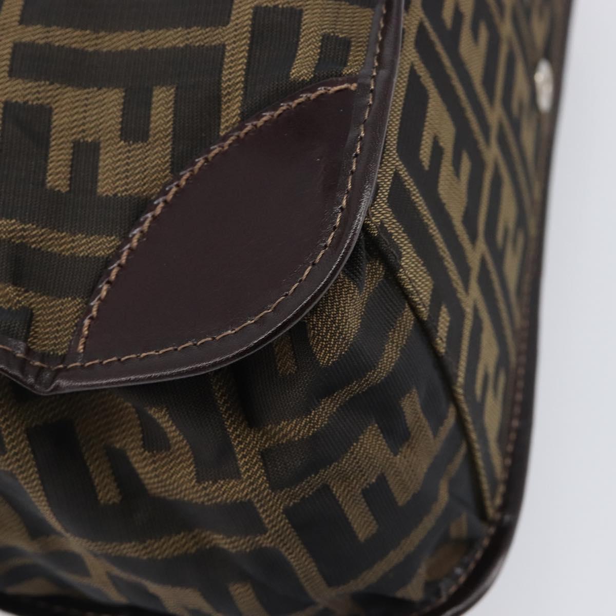 FENDI Zucca Canvas Hand Bag Black Brown Auth ep16123