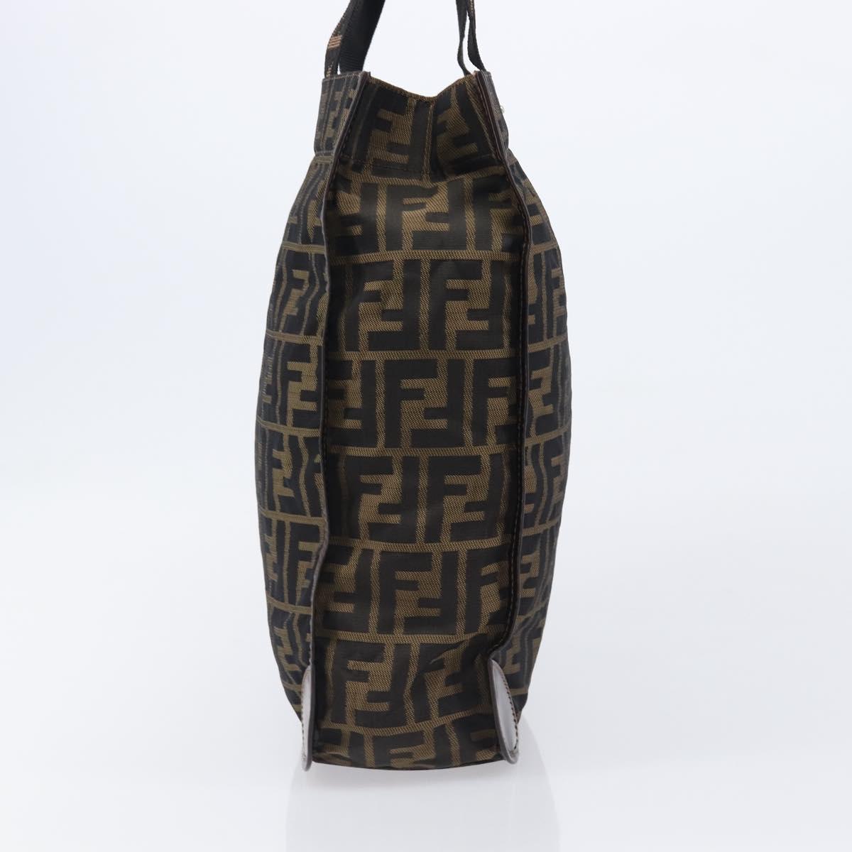 FENDI Zucca Canvas Hand Bag Black Brown Auth ep16123
