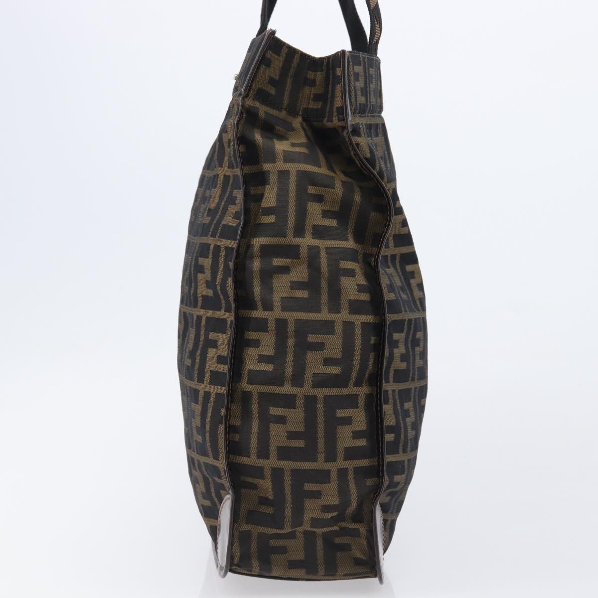 FENDI Zucca Canvas Hand Bag Black Brown Auth ep16123