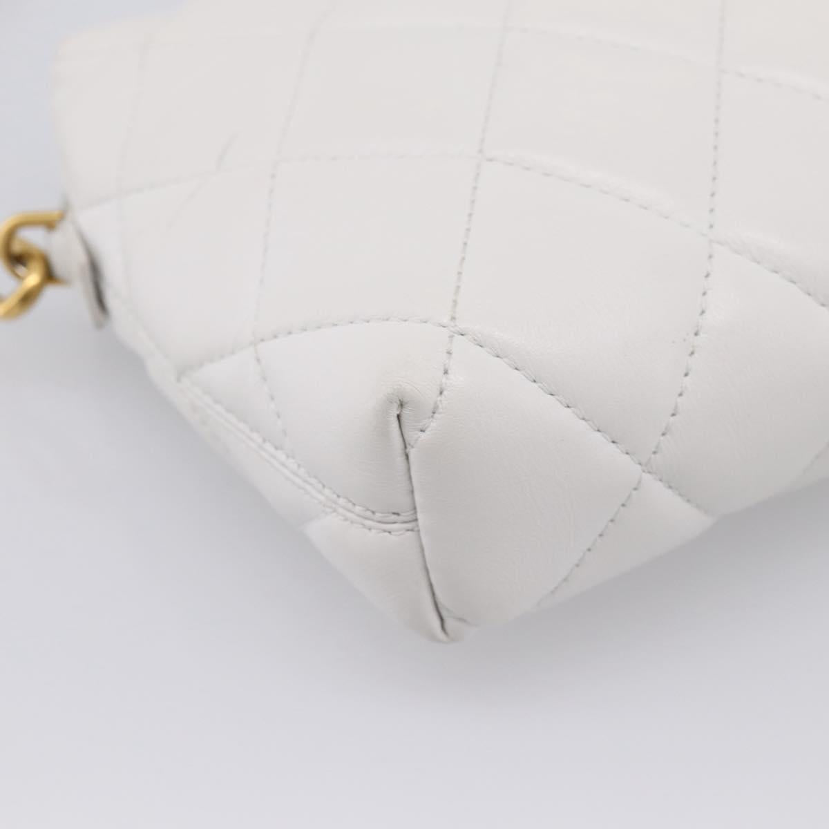 BALENCIAGA Camera Bag Shoulder Bag Leather White Gold 600325 Auth ep16124A