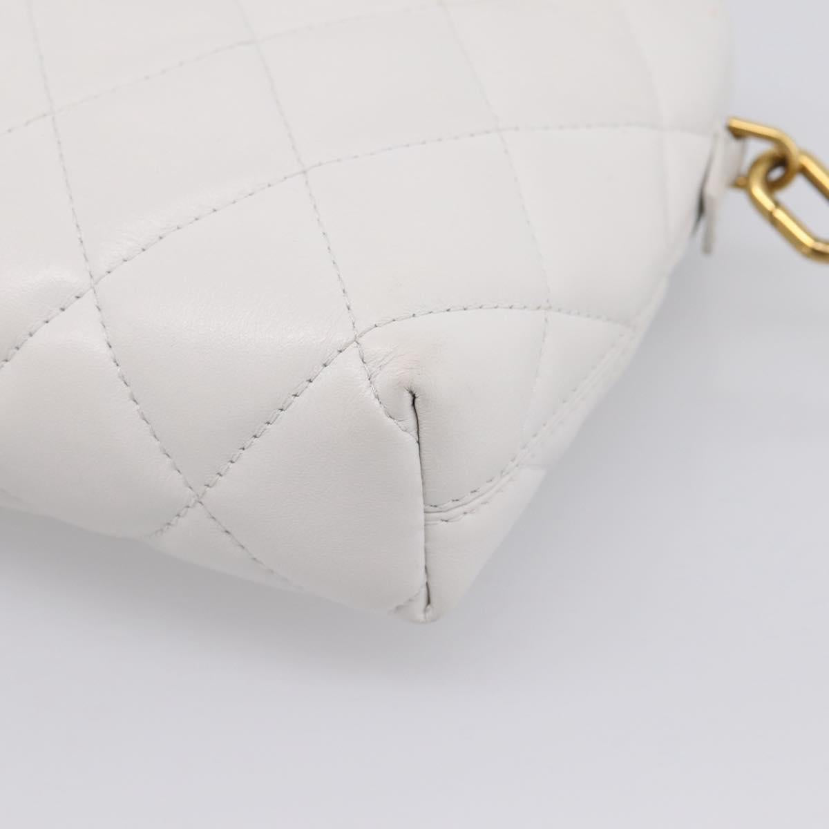 BALENCIAGA Camera Bag Shoulder Bag Leather White Gold 600325 Auth ep16124A