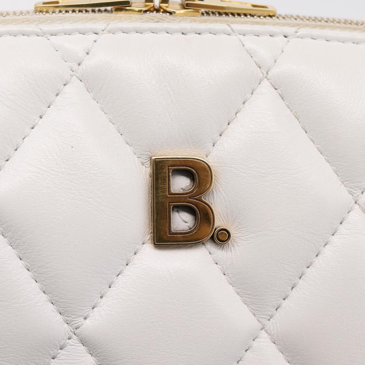 BALENCIAGA Camera Bag Shoulder Bag Leather White Gold 600325 Auth ep16124A