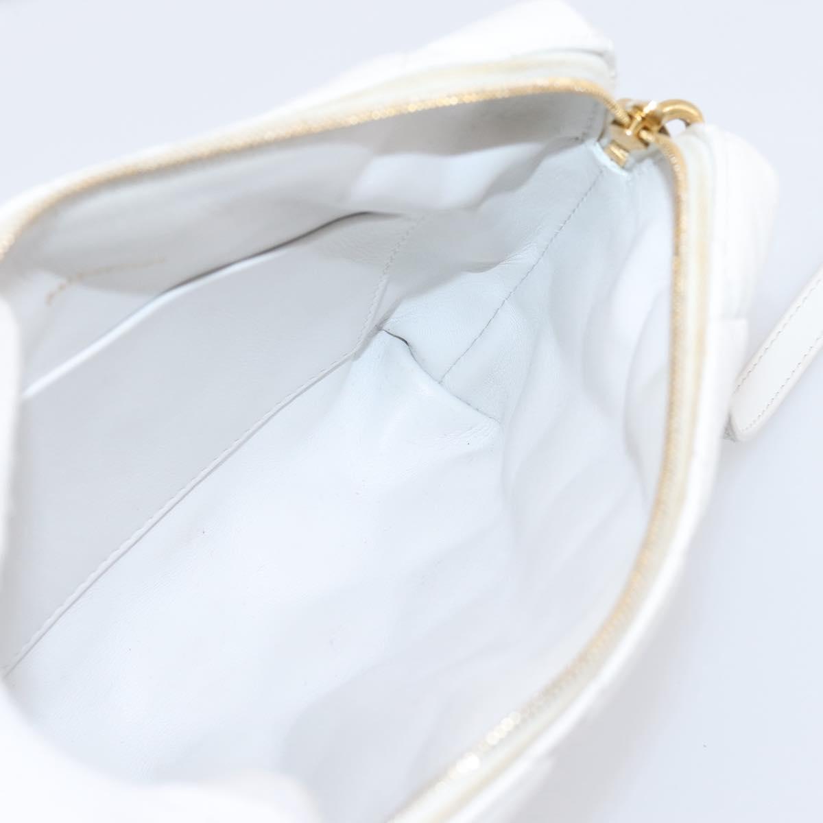 BALENCIAGA Camera Bag Shoulder Bag Leather White Gold 600325 Auth ep16124A