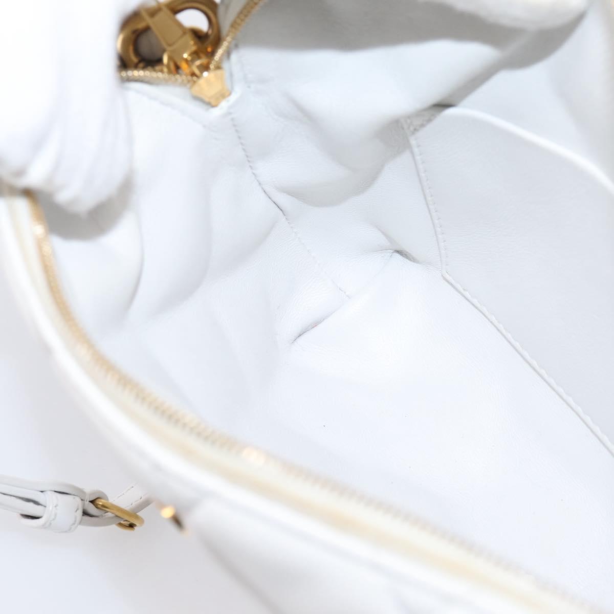 BALENCIAGA Camera Bag Shoulder Bag Leather White Gold 600325 Auth ep16124A