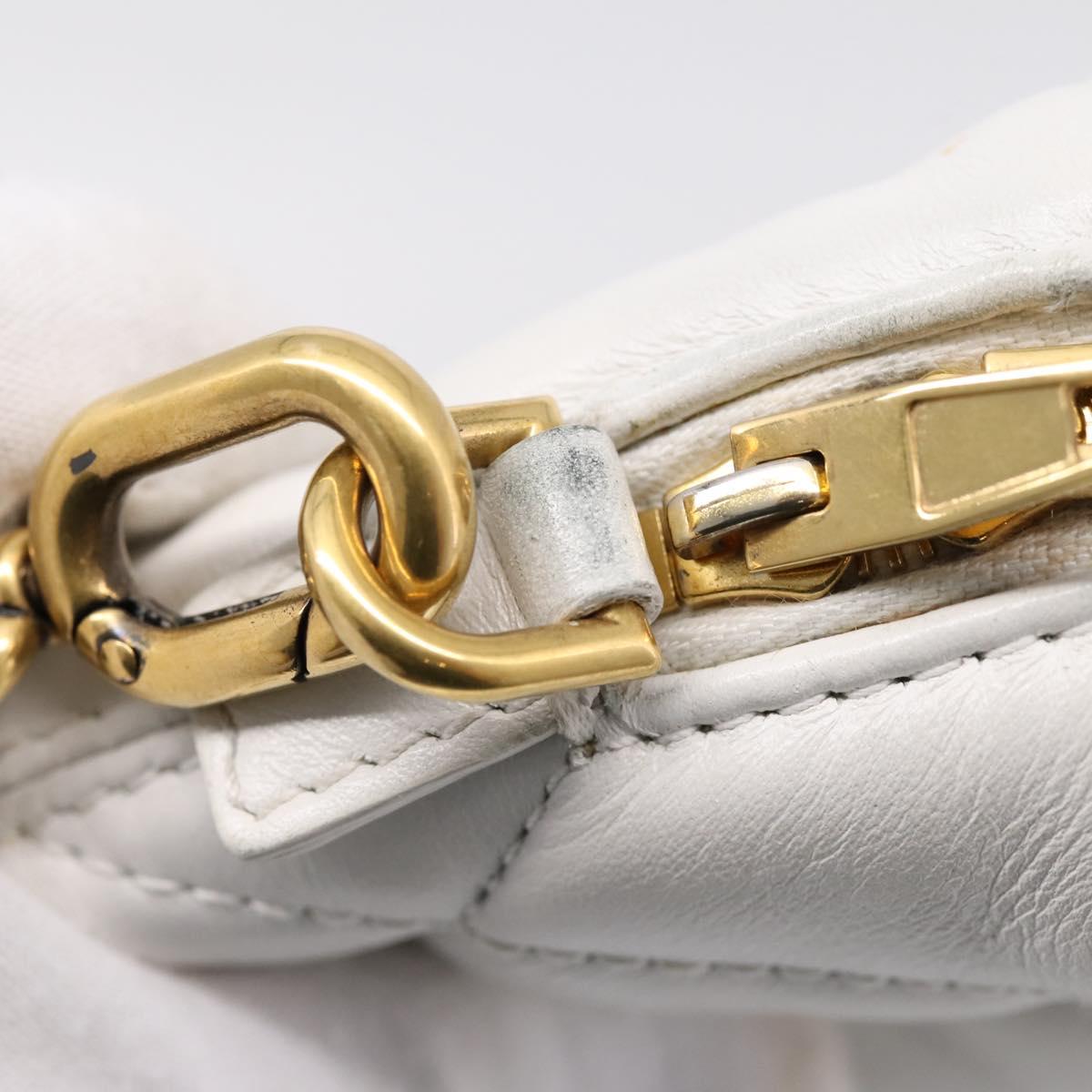 BALENCIAGA Camera Bag Shoulder Bag Leather White Gold 600325 Auth ep16124A