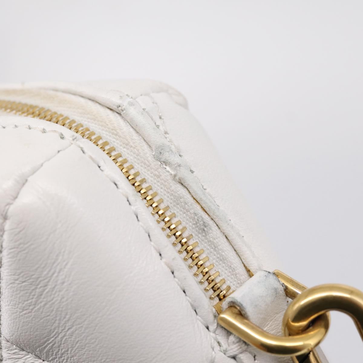 BALENCIAGA Camera Bag Shoulder Bag Leather White Gold 600325 Auth ep16124A