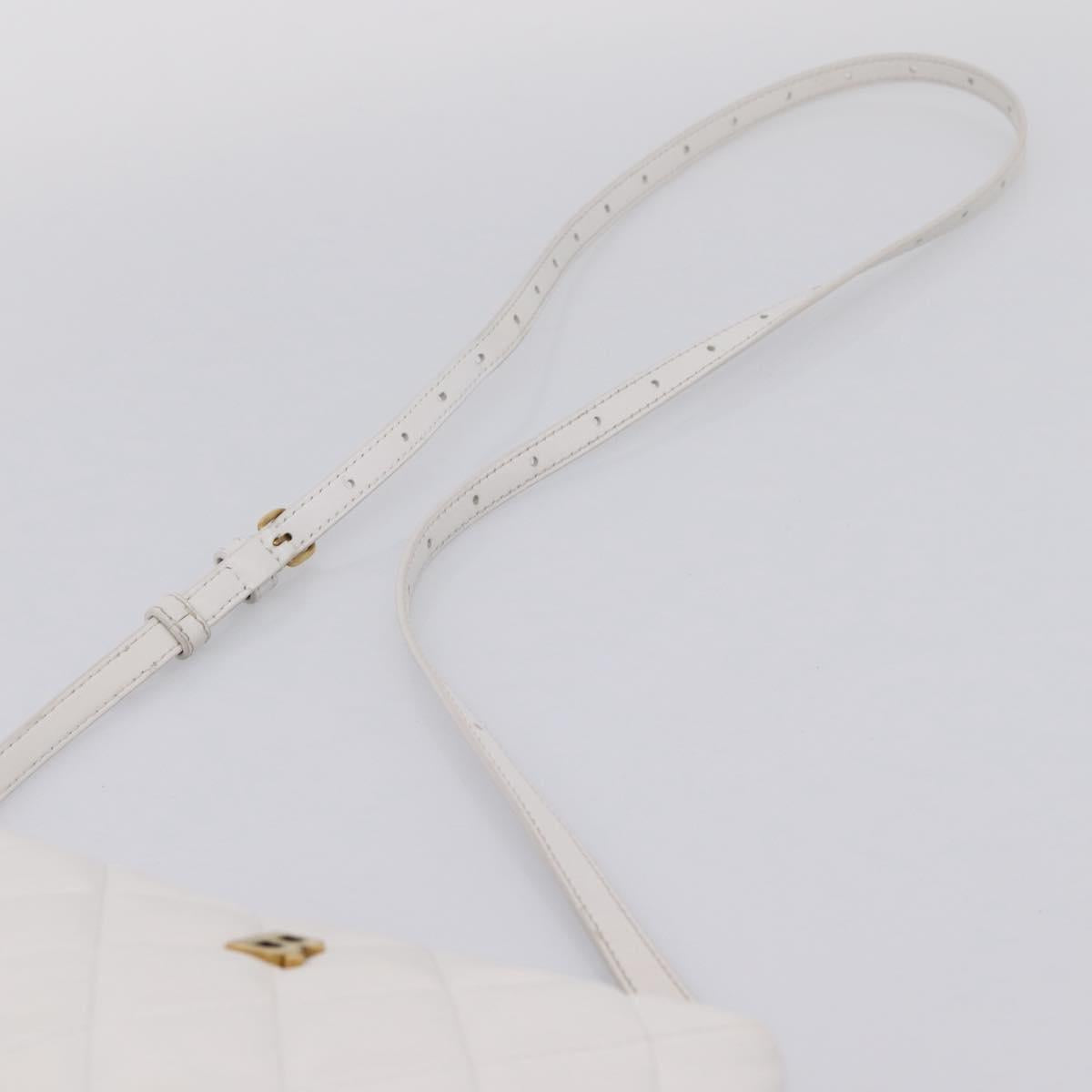 BALENCIAGA Camera Bag Shoulder Bag Leather White Gold 600325 Auth ep16124A