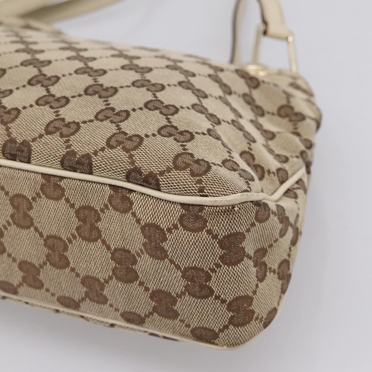 GUCCI GG Canvas Tote Bag Beige Gold 121023 Auth ep16127