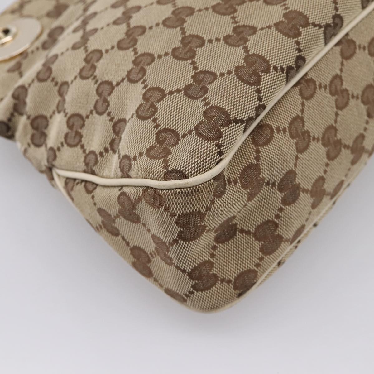 GUCCI GG Canvas Tote Bag Beige Gold 121023 Auth ep16127