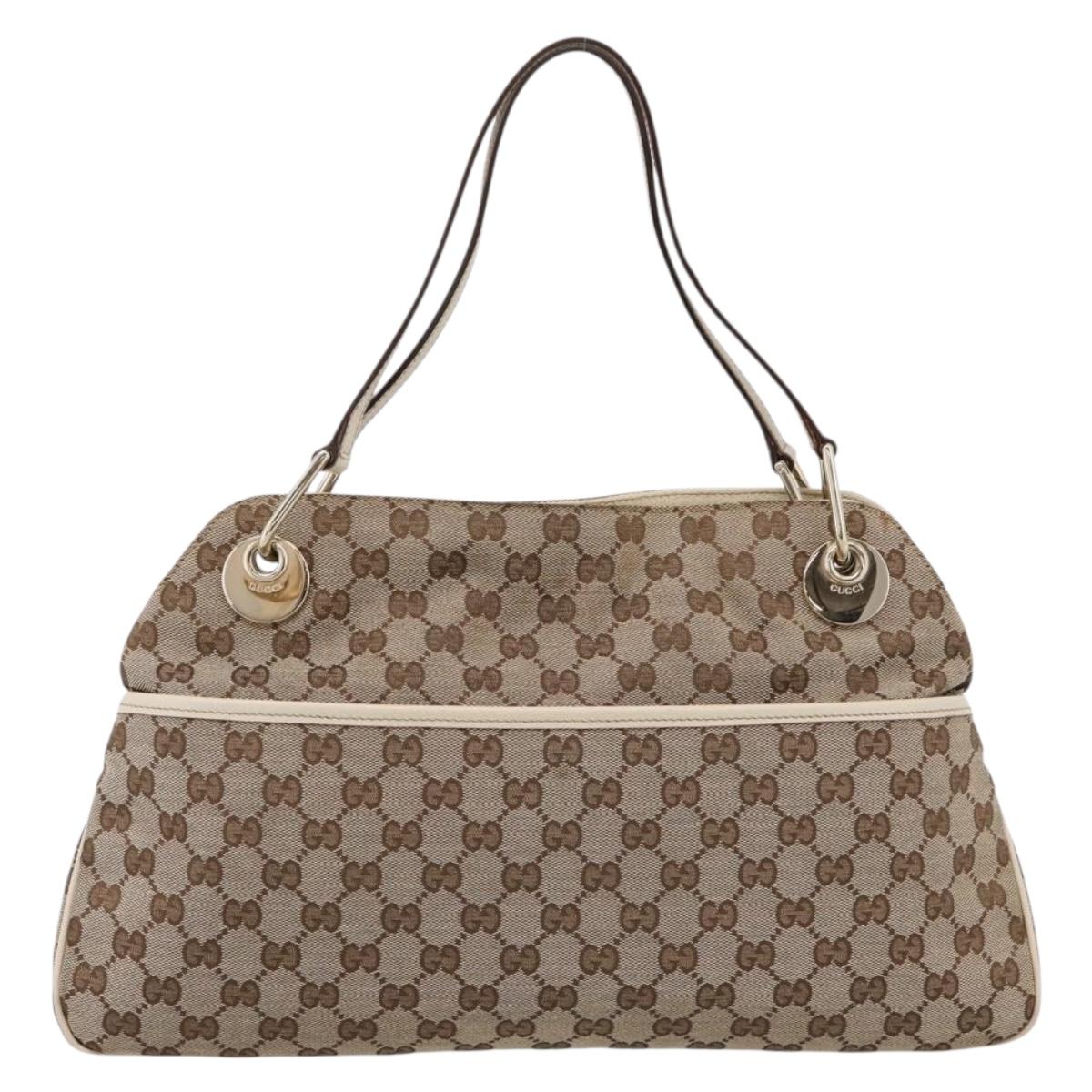 GUCCI GG Canvas Tote Bag Beige Gold 121023 Auth ep16127