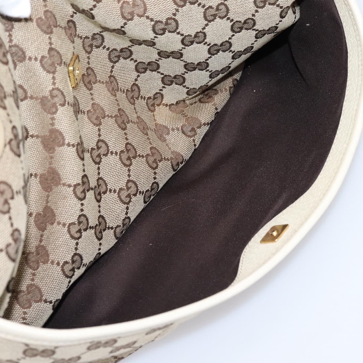 GUCCI GG Canvas Tote Bag Beige Gold 121023 Auth ep16127