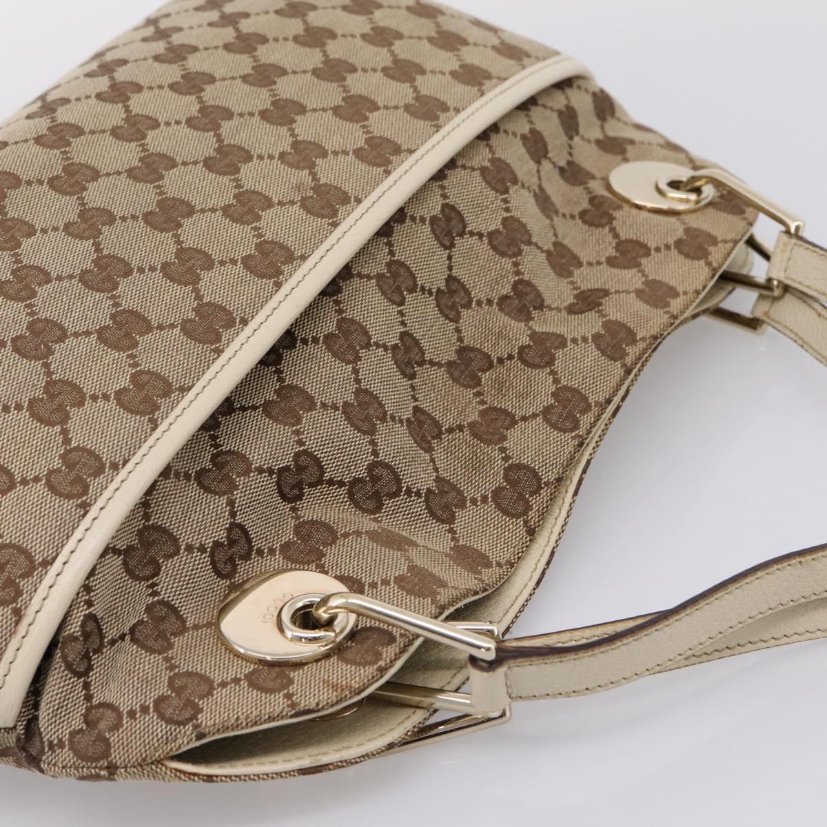 GUCCI GG Canvas Tote Bag Beige Gold 121023 Auth ep16127