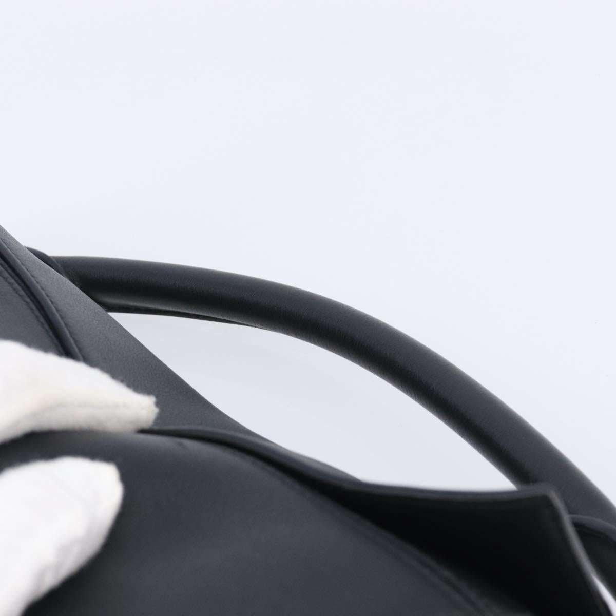 LOEWE Puzzle Bag Hand Bag Leather 2way Black Silver Auth ep16128M