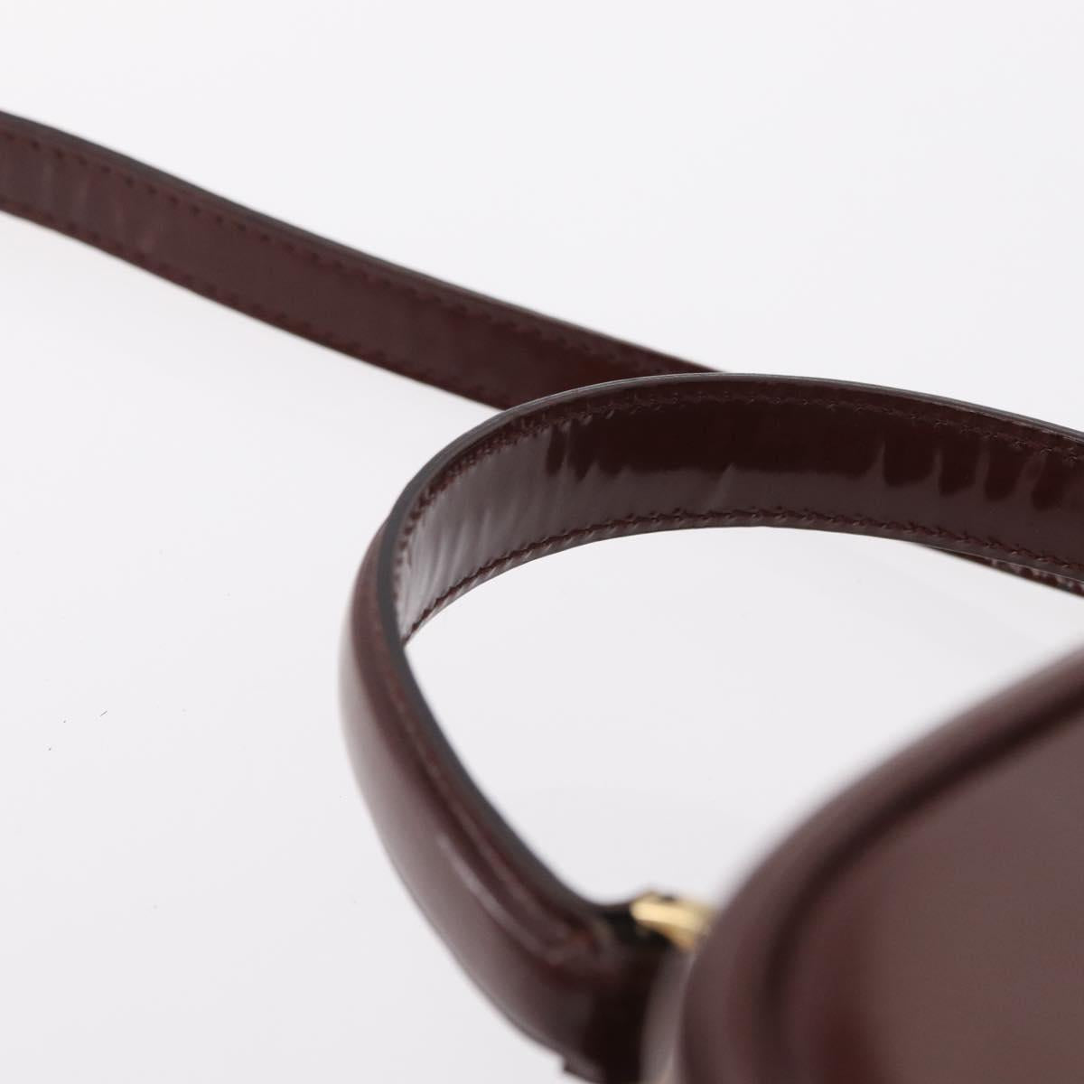 GUCCI Vanity Hand Bag Patent leather 2way Brown Gold 000 270 0323 Auth ep16129