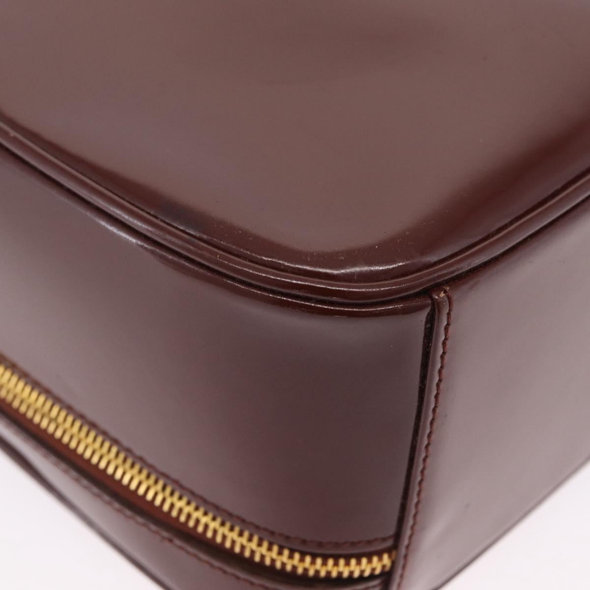 GUCCI Vanity Hand Bag Patent leather 2way Brown Gold 000 270 0323 Auth ep16129