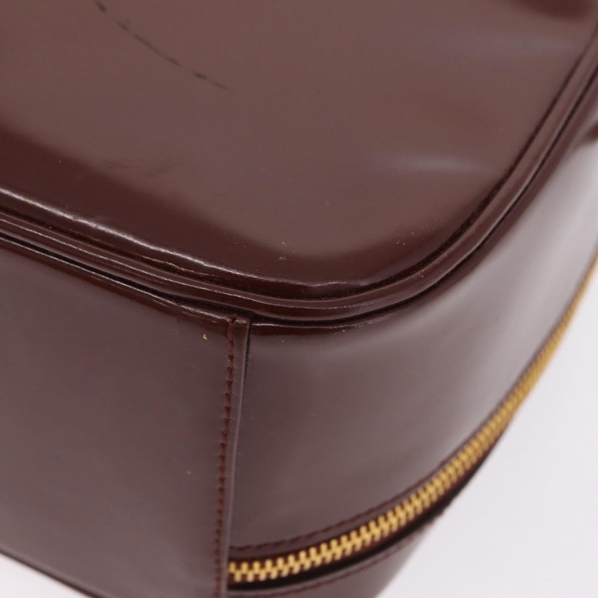 GUCCI Vanity Hand Bag Patent leather 2way Brown Gold 000 270 0323 Auth ep16129