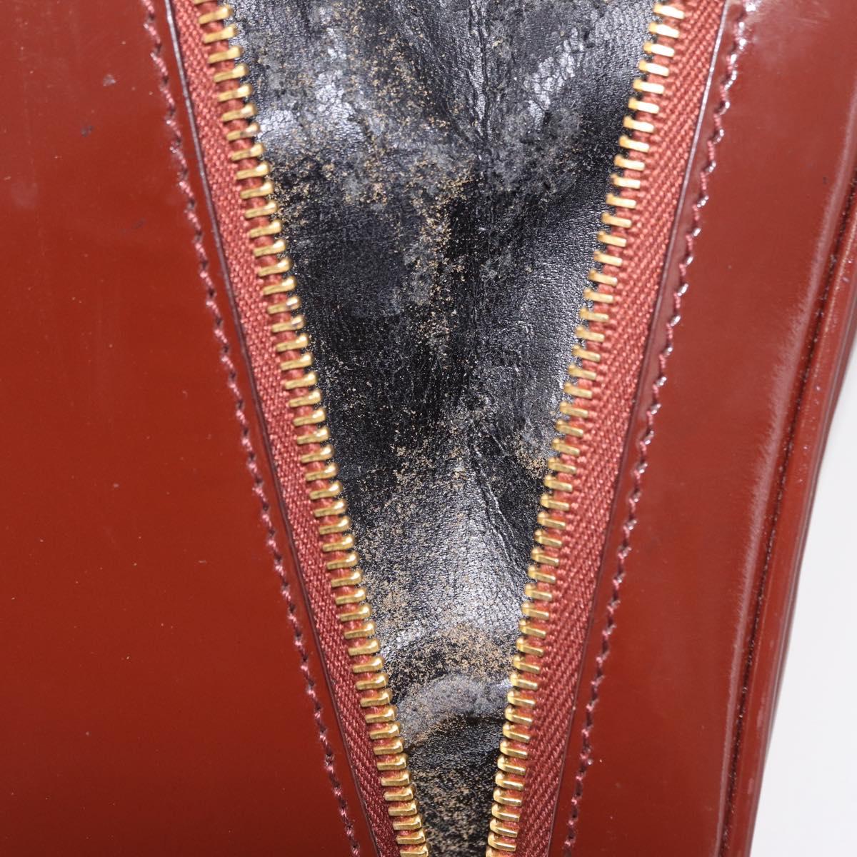 GUCCI Vanity Hand Bag Patent leather 2way Brown Gold 000 270 0323 Auth ep16129