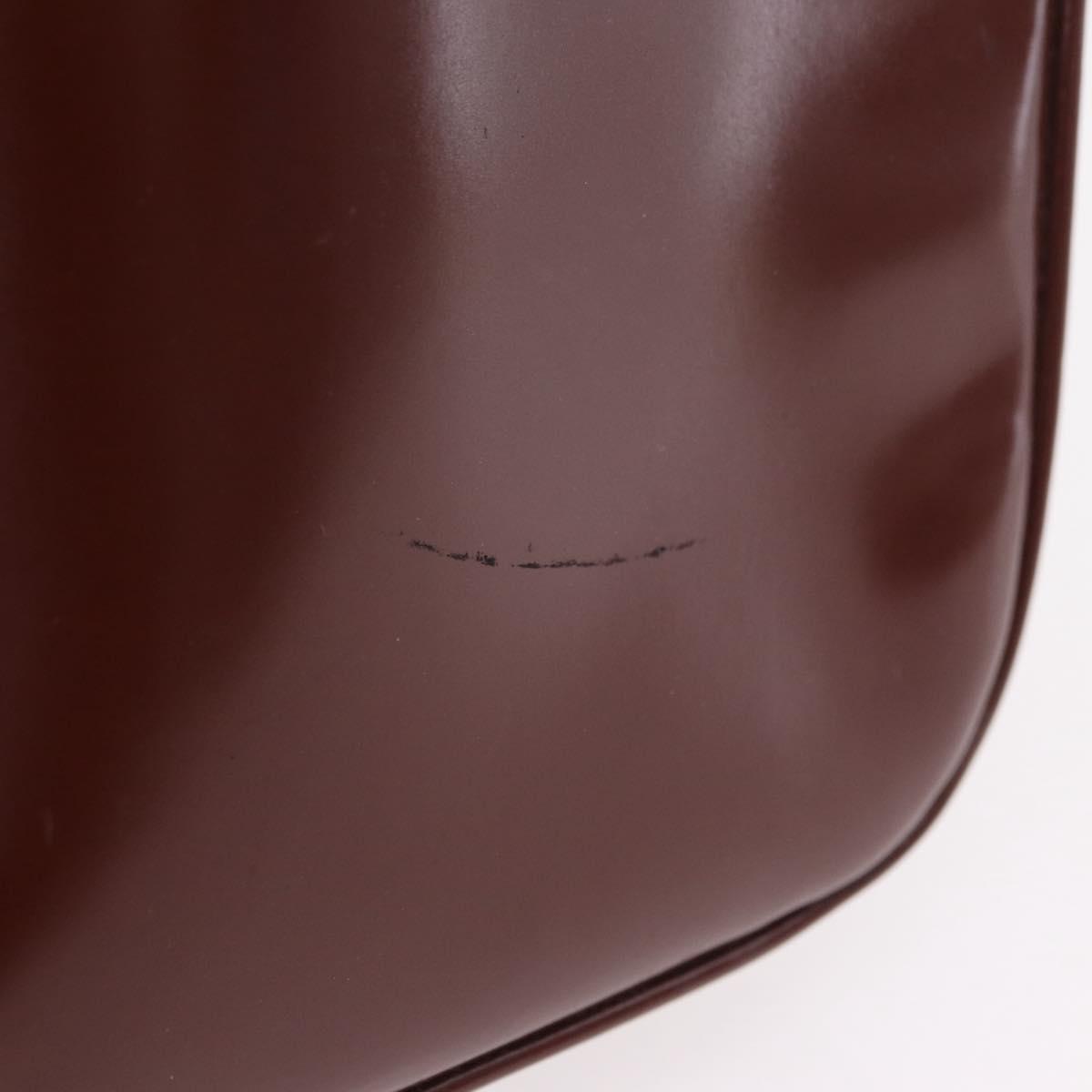 GUCCI Vanity Hand Bag Patent leather 2way Brown Gold 000 270 0323 Auth ep16129