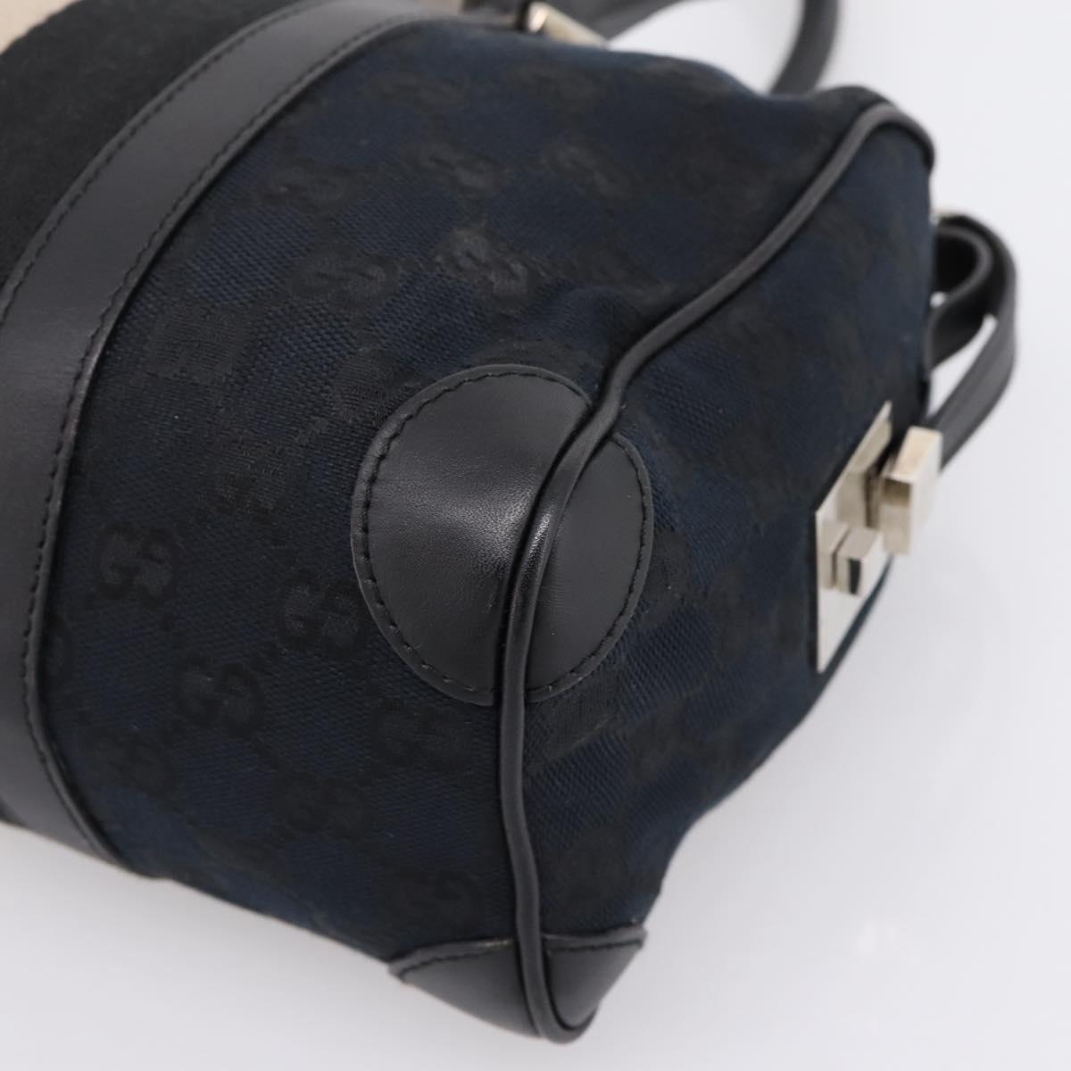GUCCI GG Canvas Hand Bag Black Silver 000 0851 3754 Auth ep16134