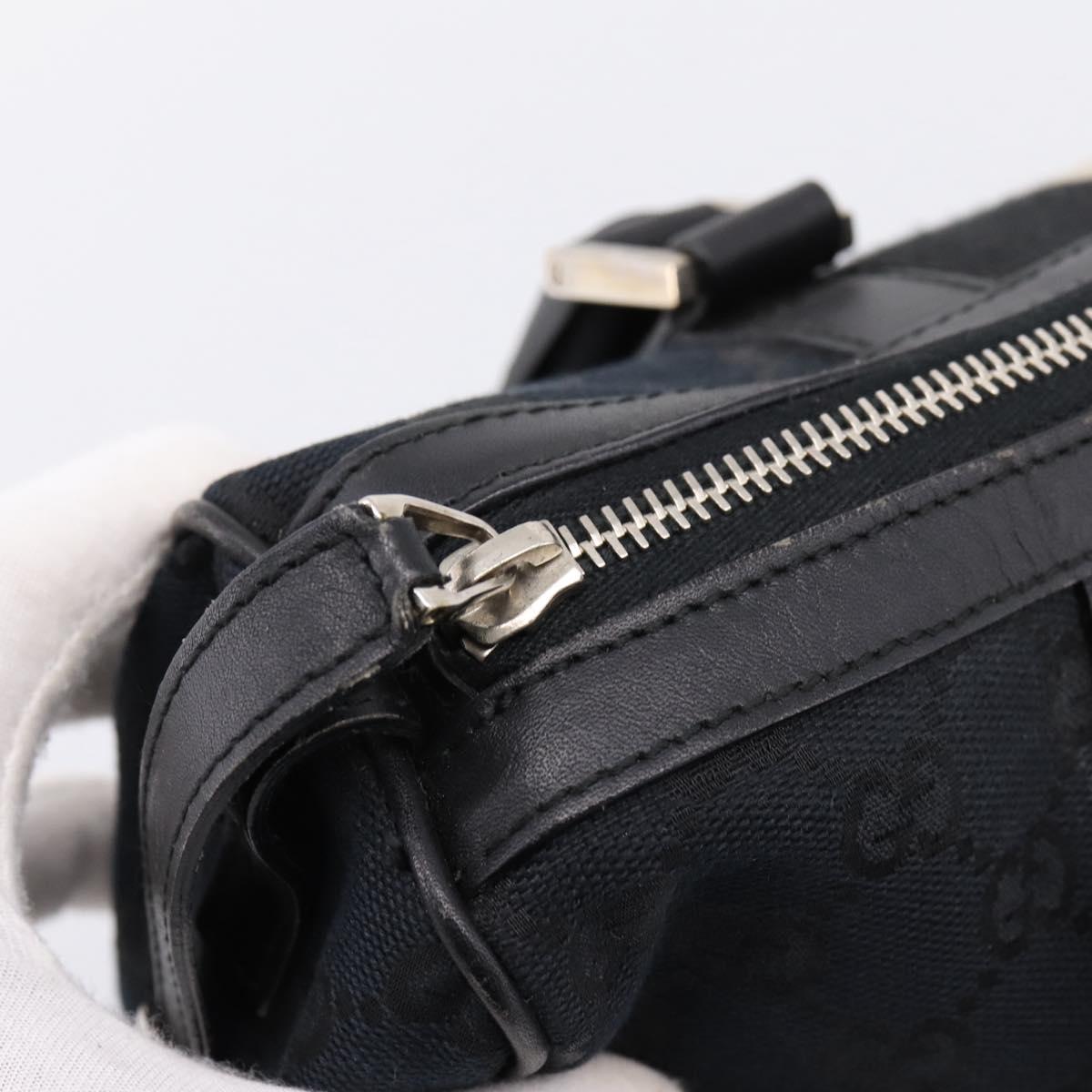 GUCCI GG Canvas Hand Bag Black Silver 000 0851 3754 Auth ep16134
