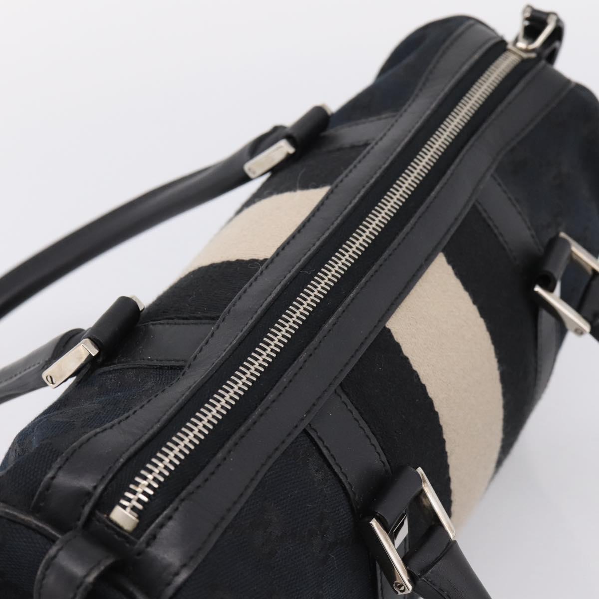GUCCI GG Canvas Hand Bag Black Silver 000 0851 3754 Auth ep16134