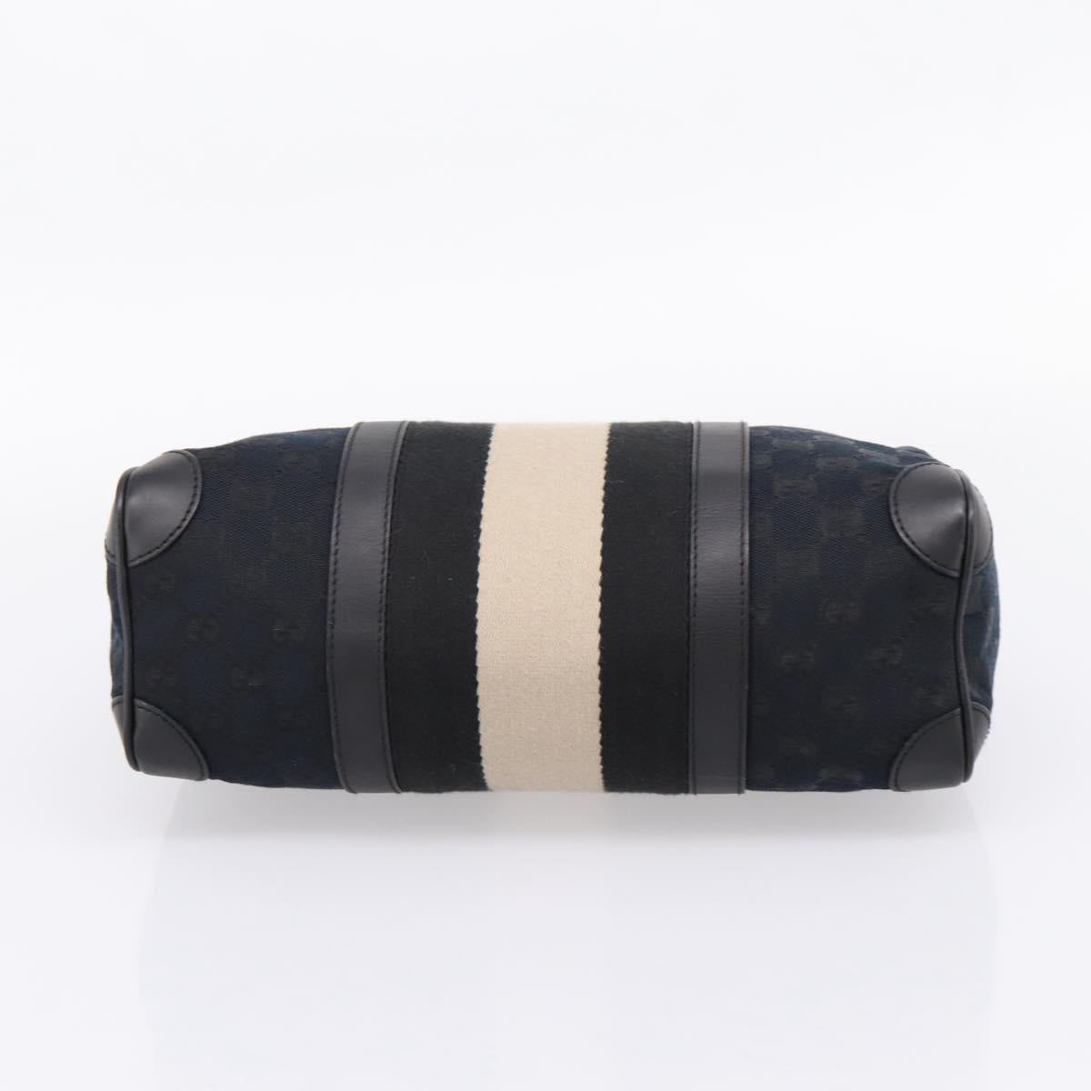 GUCCI GG Canvas Hand Bag Black Silver 000 0851 3754 Auth ep16134