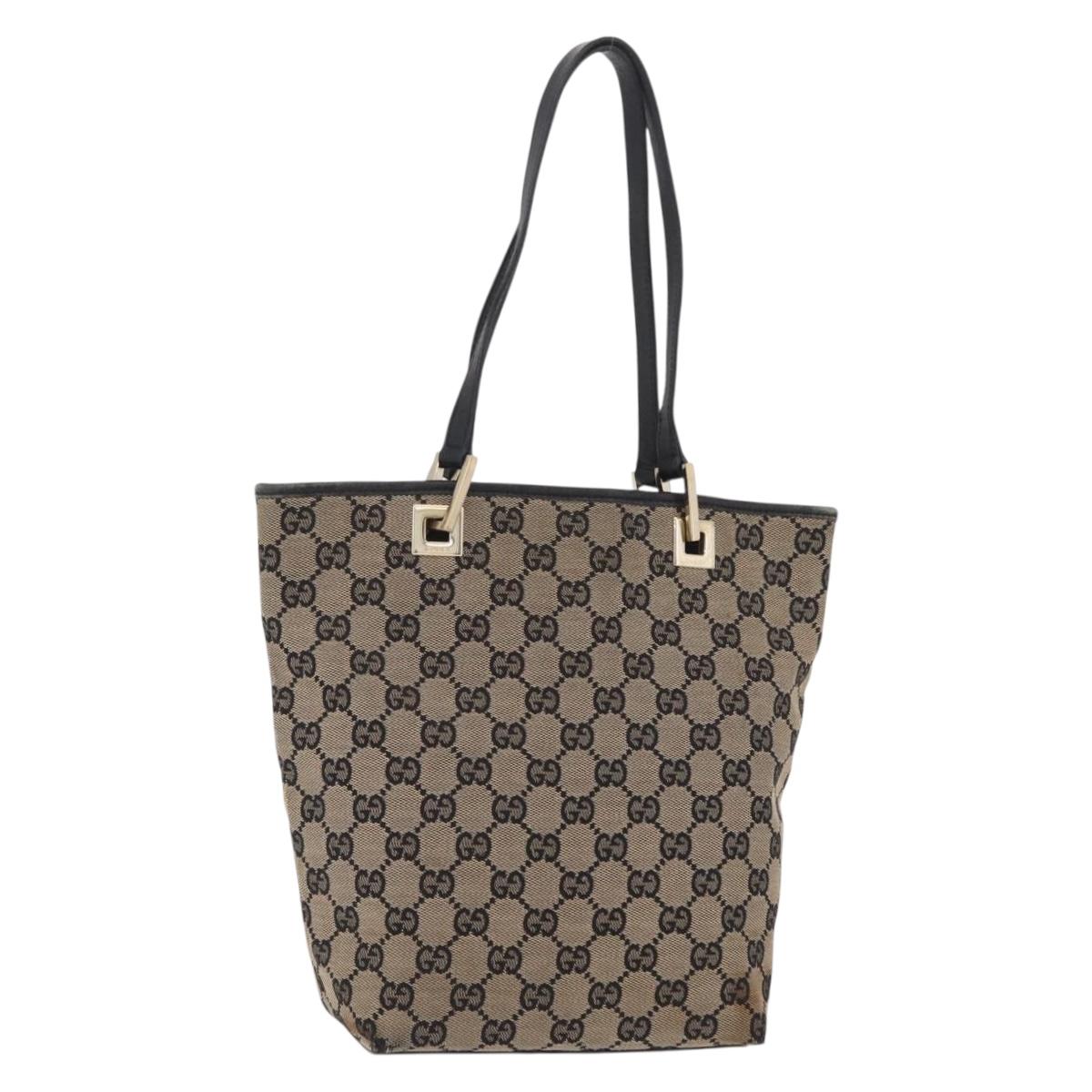 GUCCI GG Canvas Tote Bag Beige Gold 002 1099 Auth ep16137