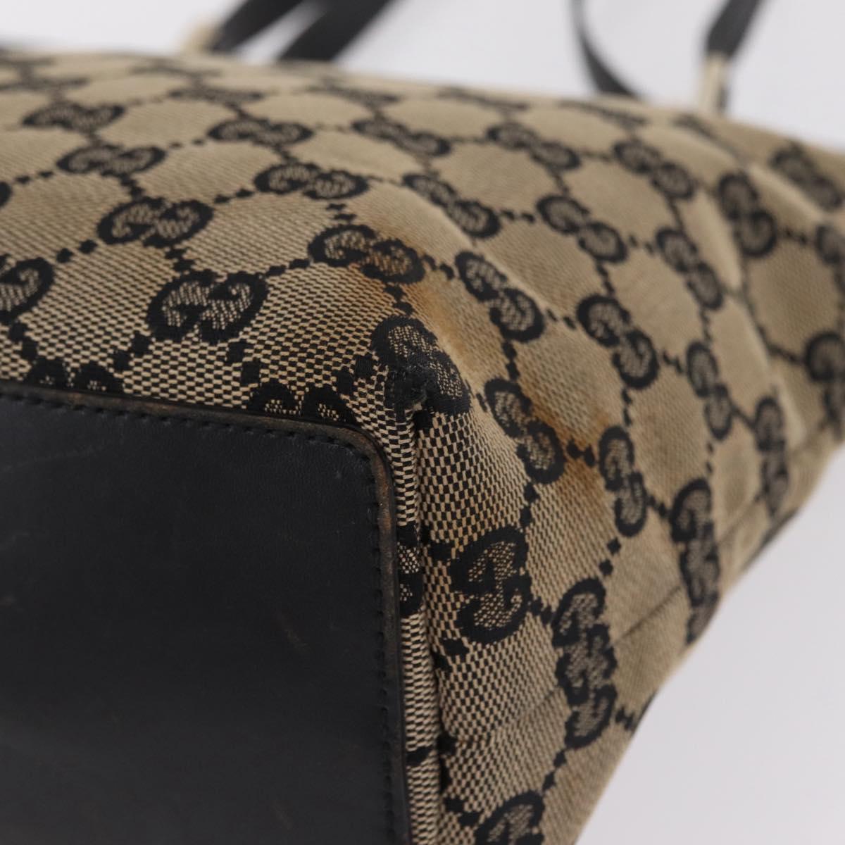 GUCCI GG Canvas Tote Bag Beige Gold 002 1099 Auth ep16137