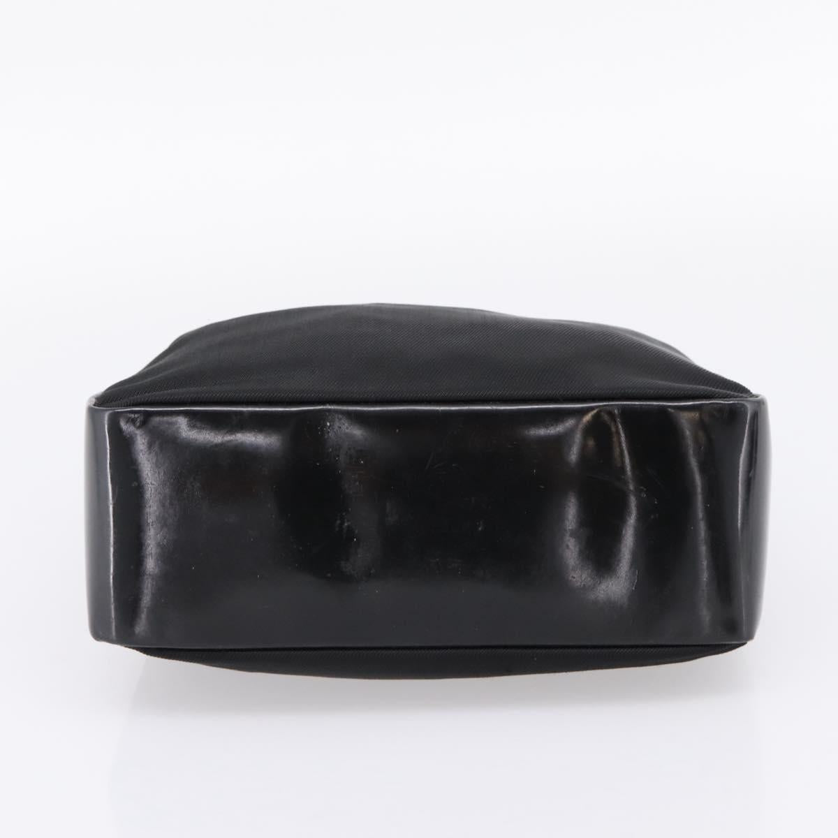 GUCCI Bamboo Hand Bag Nylon Black Silver 000 1014 0575 Auth ep16141