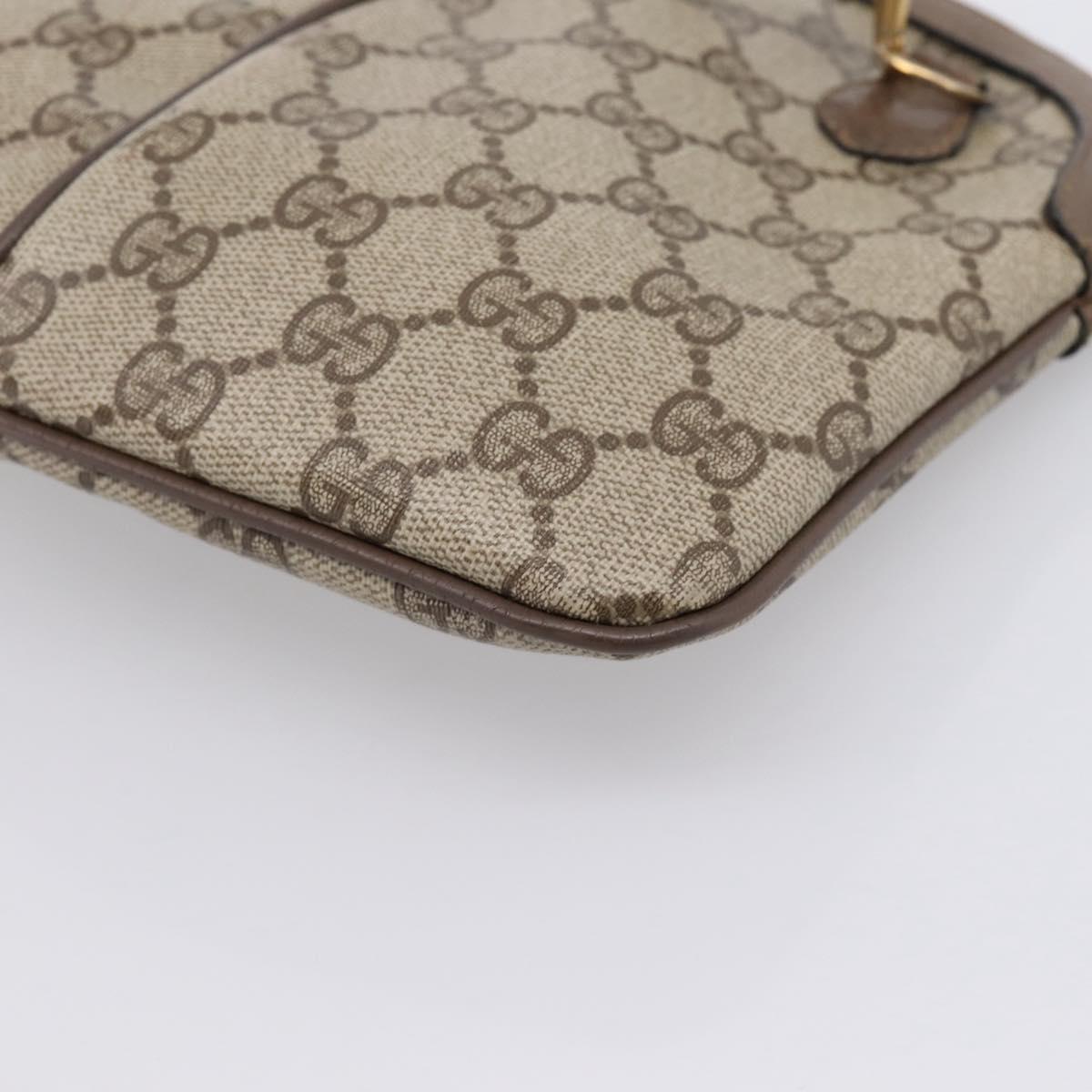 GUCCI GG Supreme Web Sherry Line Bag PVC Beige Gold 904 02 047 Auth ep16142