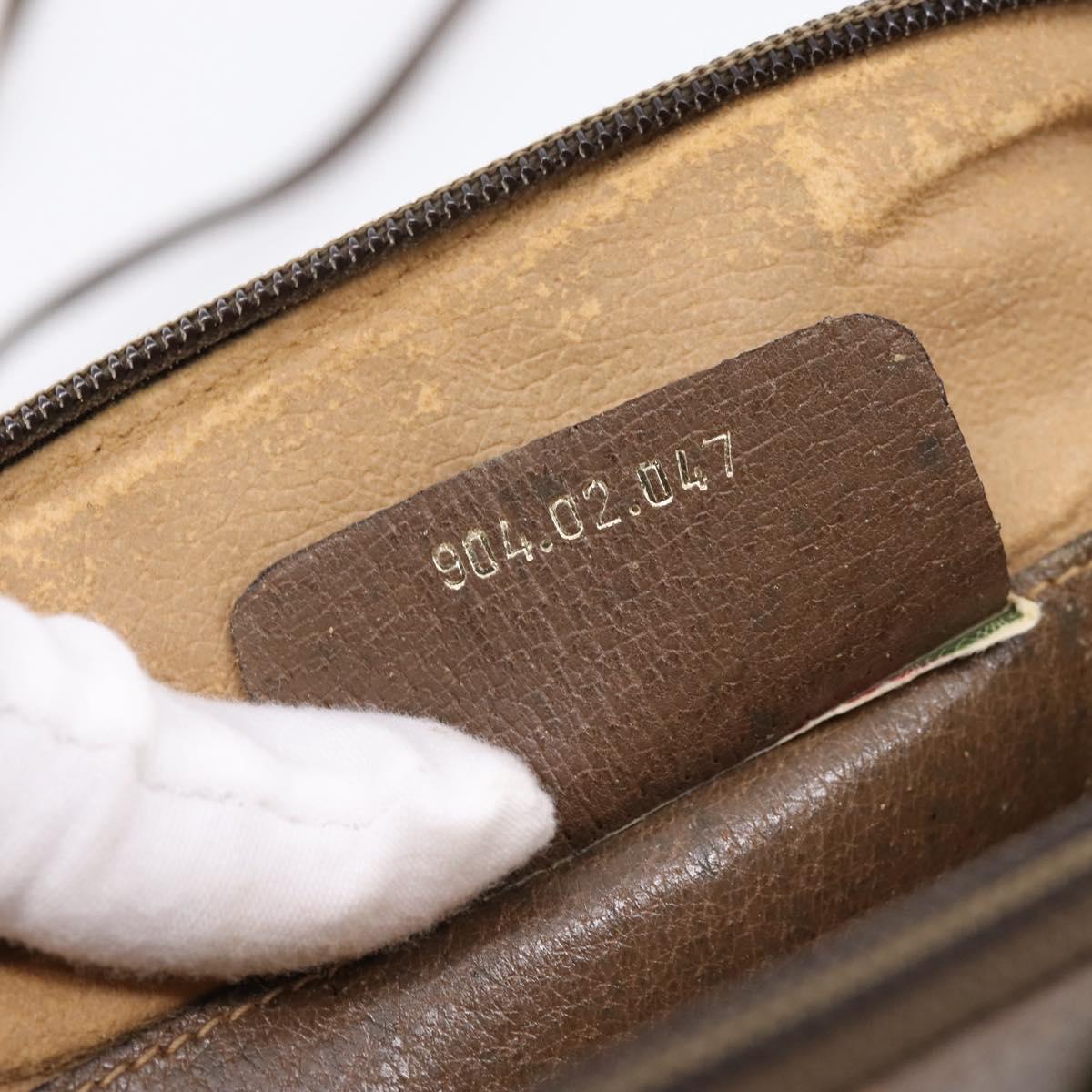 GUCCI GG Supreme Web Sherry Line Bag PVC Beige Gold 904 02 047 Auth ep16142