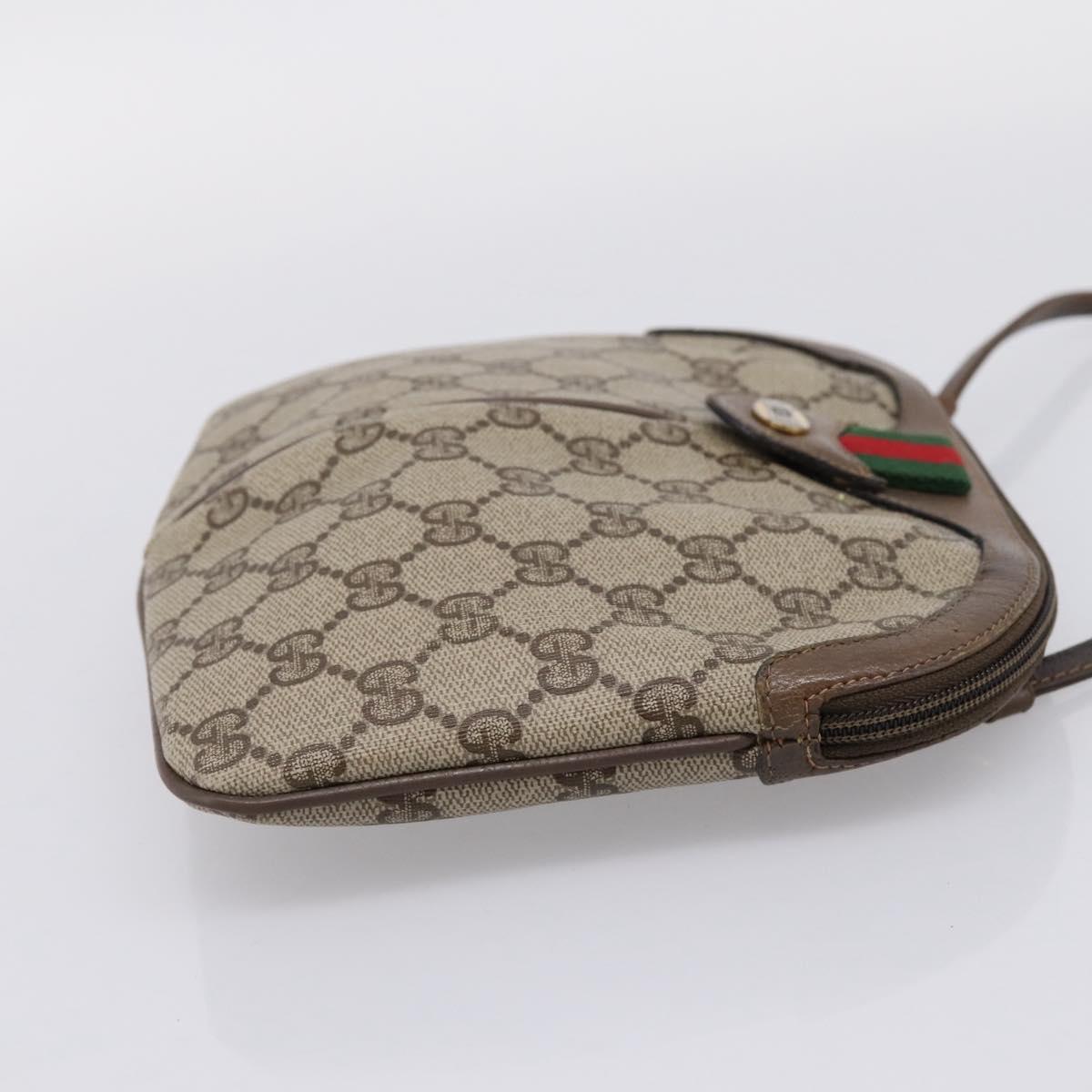 GUCCI GG Supreme Web Sherry Line Bag PVC Beige Gold 904 02 047 Auth ep16142
