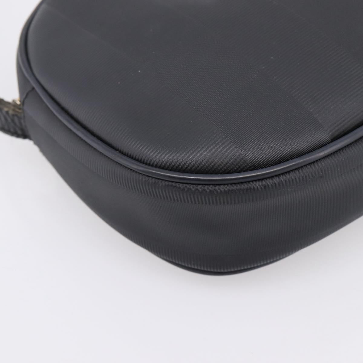 FENDI Pecan Canvas Shoulder Bag PVC Black Gold Auth ep16143