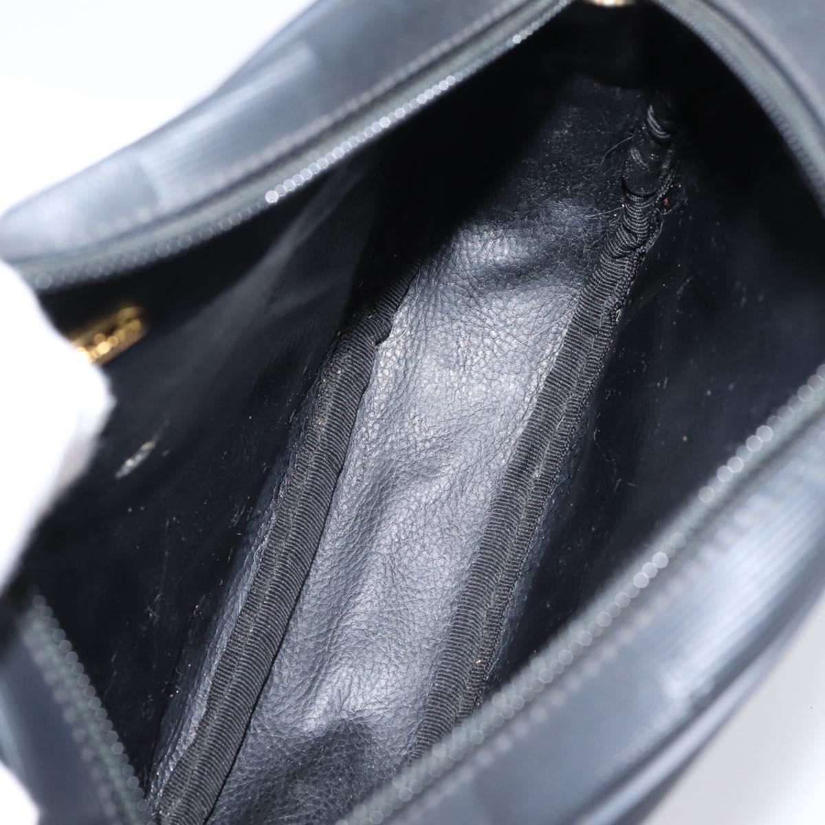 FENDI Pecan Canvas Shoulder Bag PVC Black Gold Auth ep16143