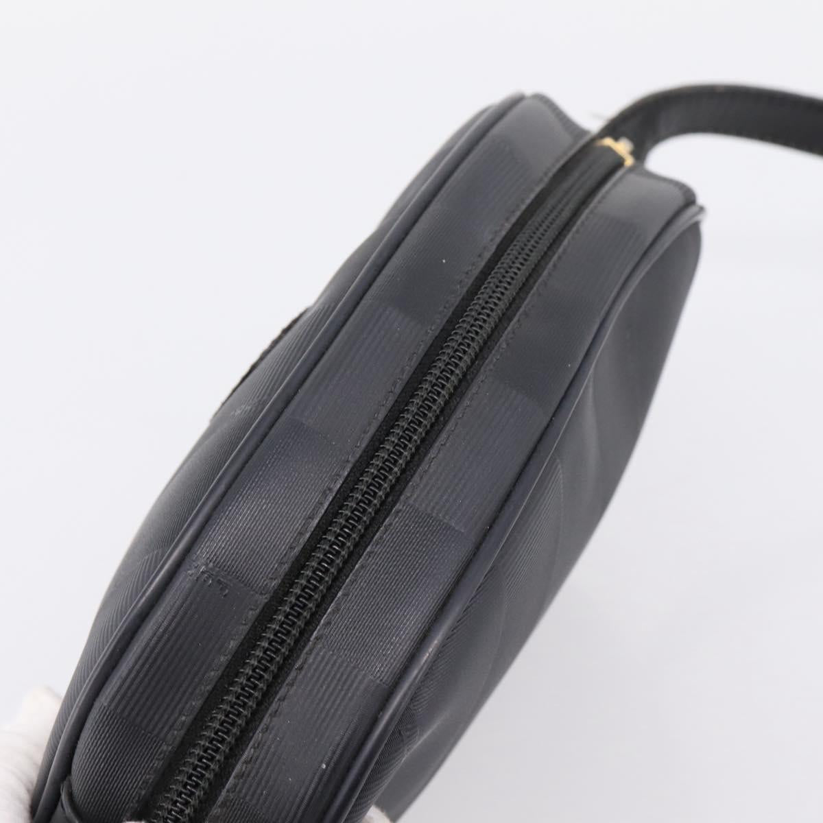 FENDI Pecan Canvas Shoulder Bag PVC Black Gold Auth ep16143