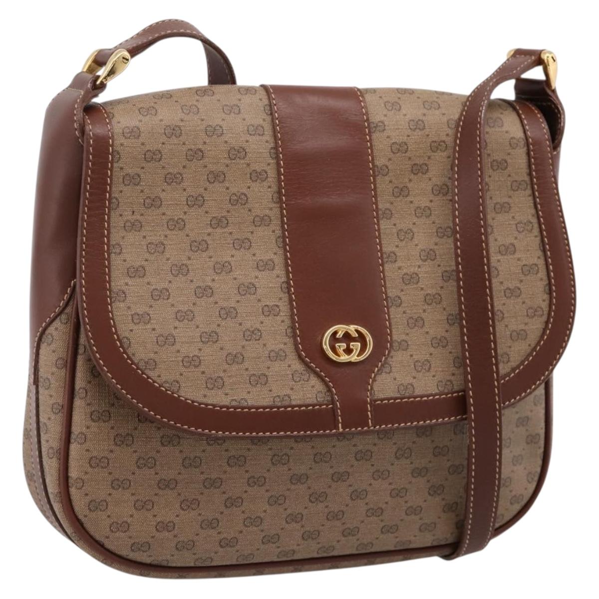 GUCCI Micro GG Supreme Shoulder Bag PVC Beige Gold 001 116 4425 Auth ep16145