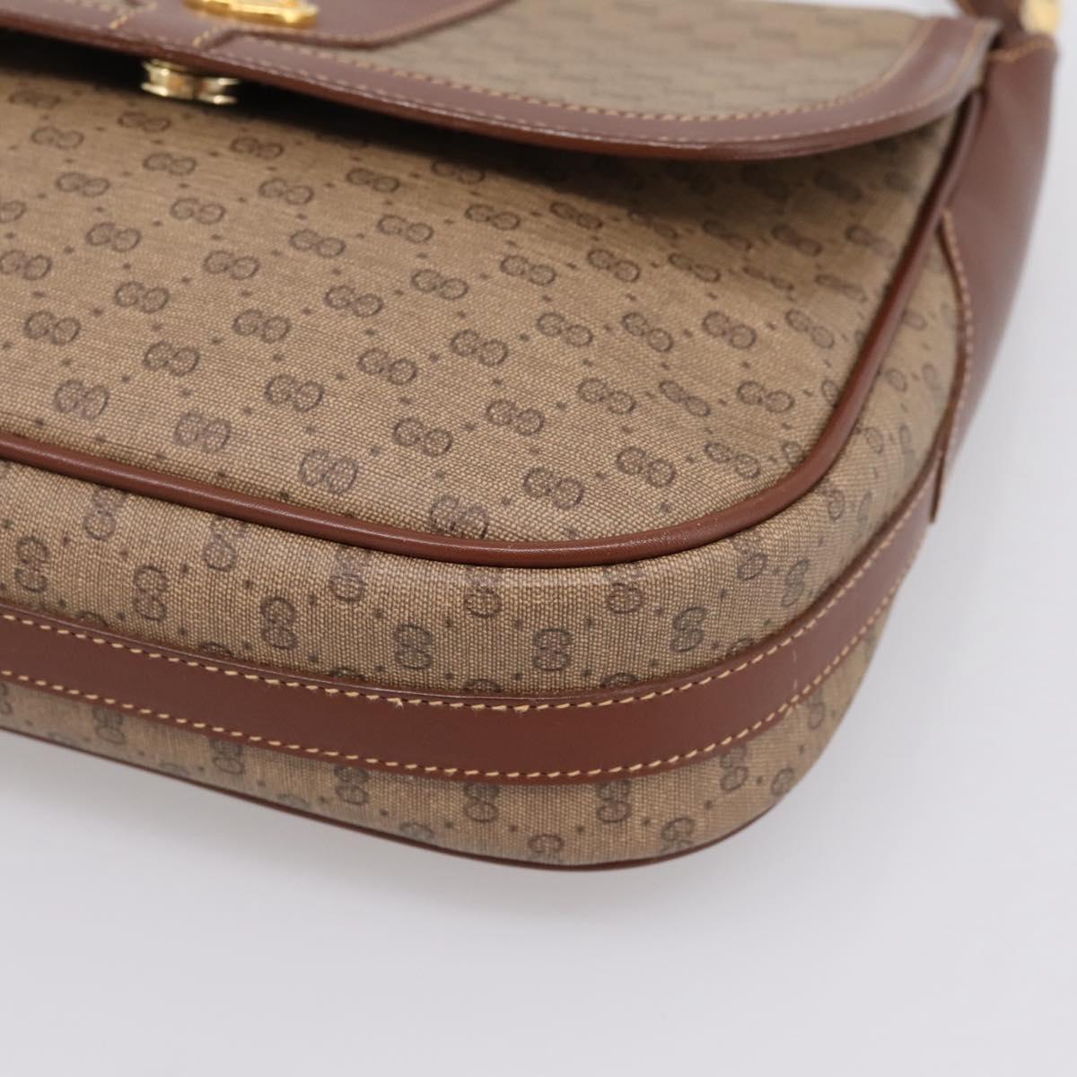 GUCCI Micro GG Supreme Shoulder Bag PVC Beige Gold 001 116 4425 Auth ep16145