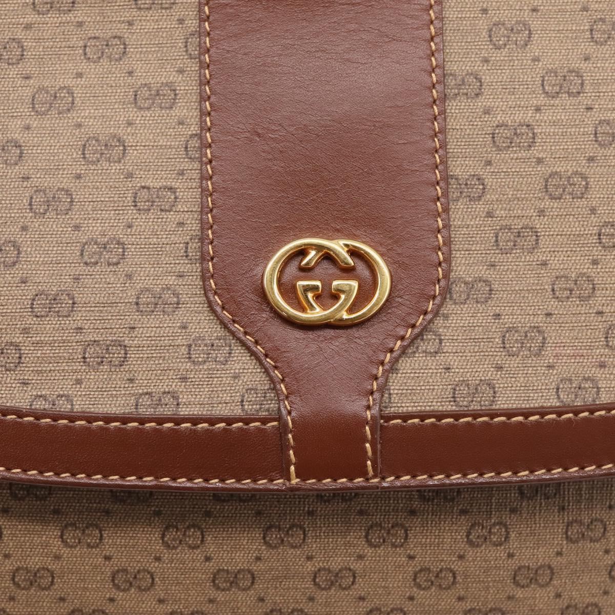 GUCCI Micro GG Supreme Shoulder Bag PVC Beige Gold 001 116 4425 Auth ep16145