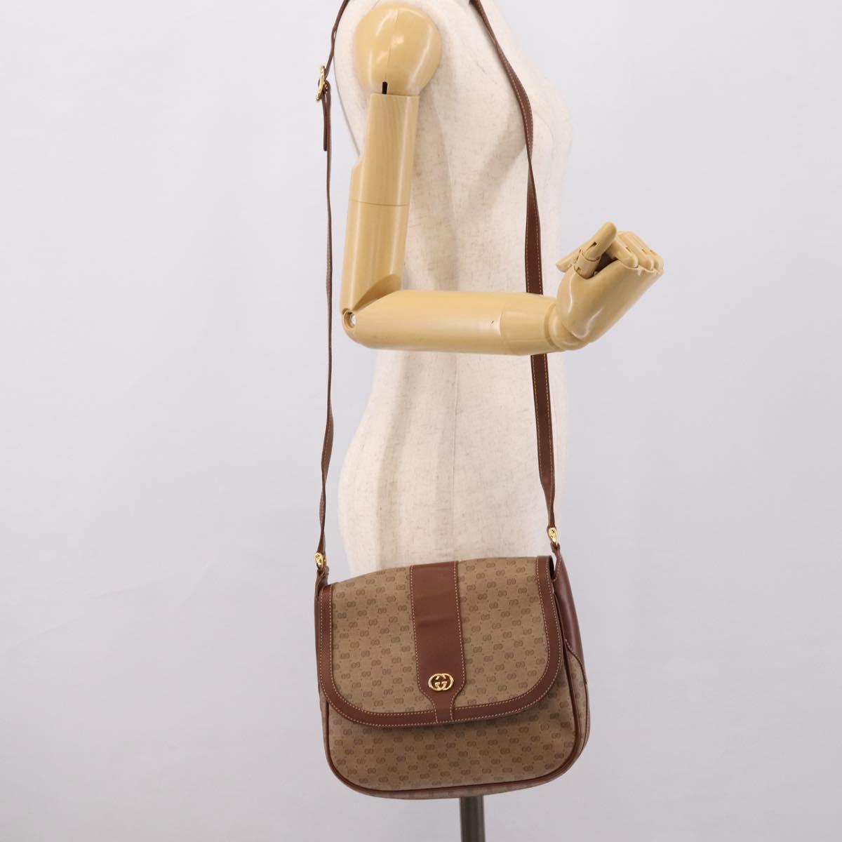 GUCCI Micro GG Supreme Shoulder Bag PVC Beige Gold 001 116 4425 Auth ep16145