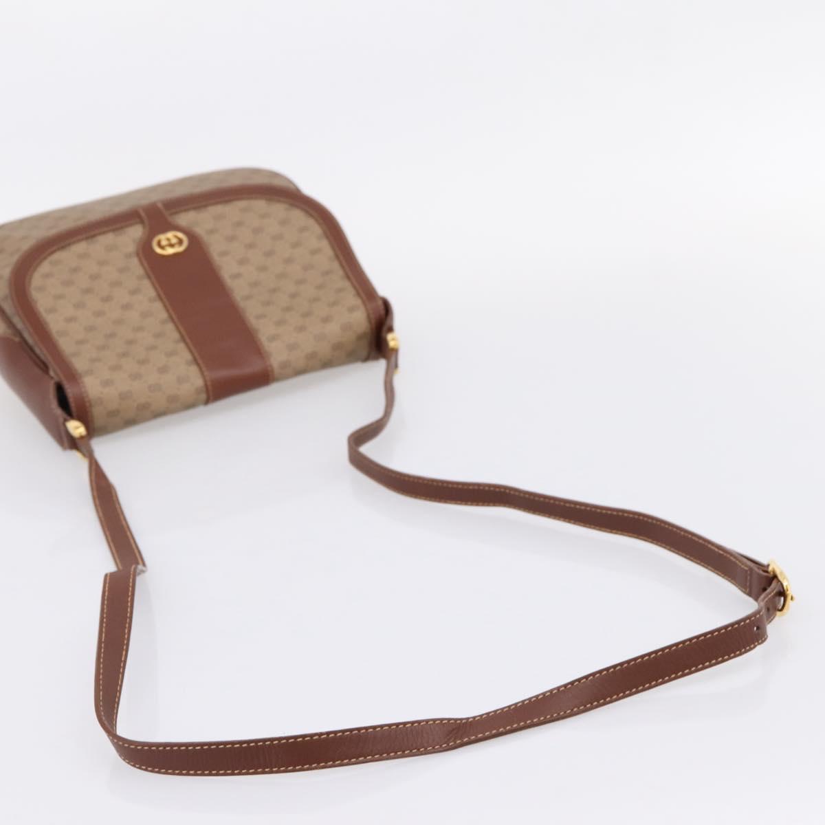 GUCCI Micro GG Supreme Shoulder Bag PVC Beige Gold 001 116 4425 Auth ep16145