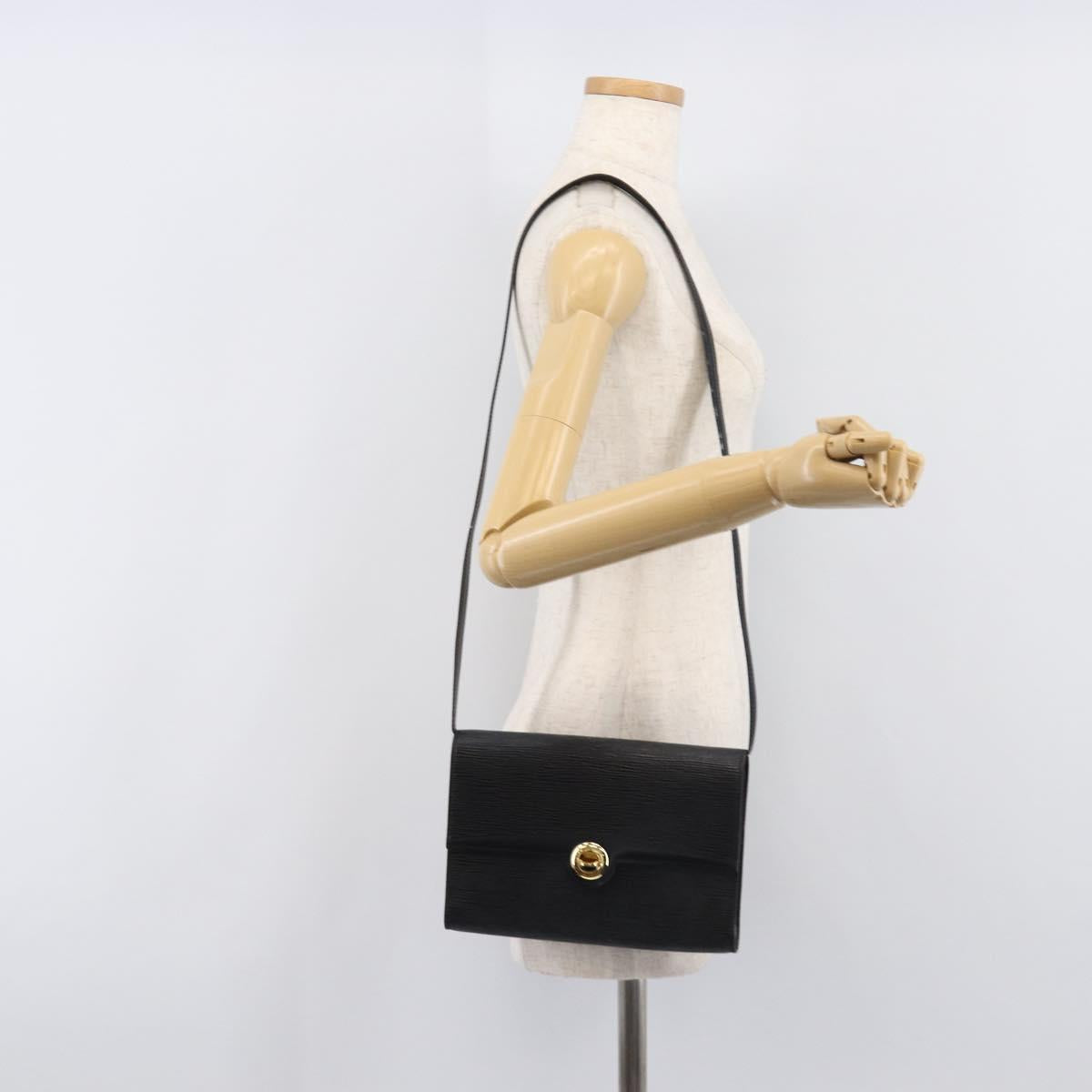 LOUIS VUITTON Epi Pochette Arche Shoulder Bag Black Noir M52572 LV Auth ep16147A