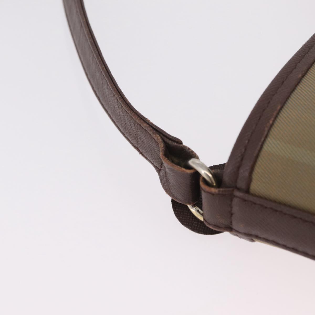 Burberrys Nova Check Shoulder Bag Canvas Beige Gold Auth ep16148