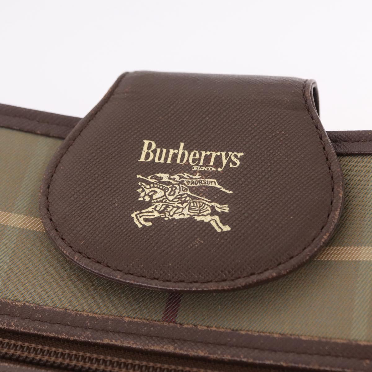 Burberrys Nova Check Shoulder Bag Canvas Beige Gold Auth ep16148