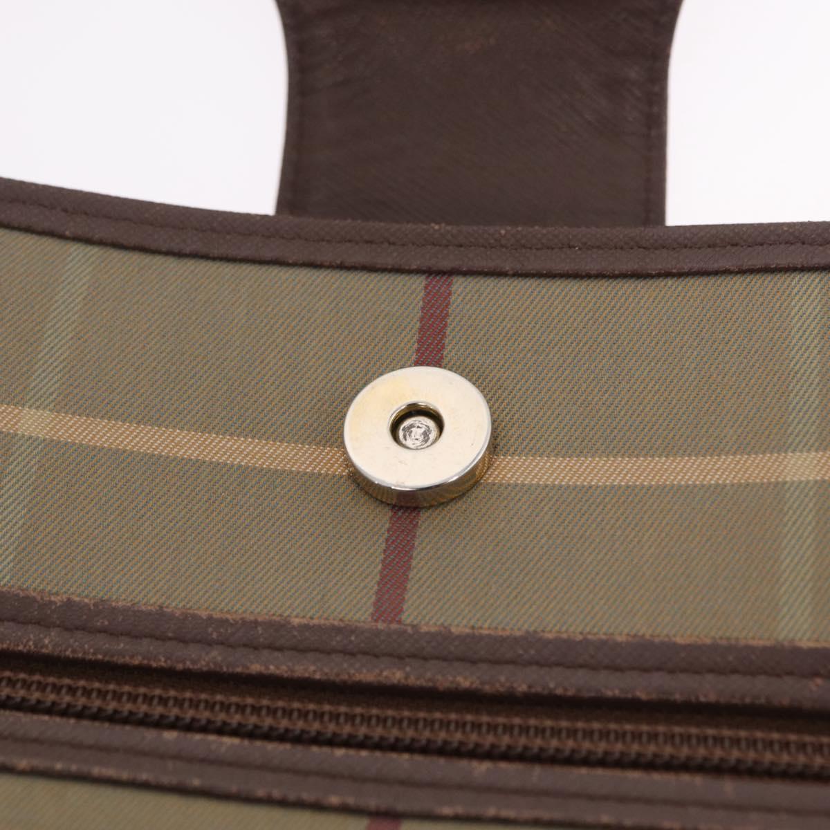 Burberrys Nova Check Shoulder Bag Canvas Beige Gold Auth ep16148