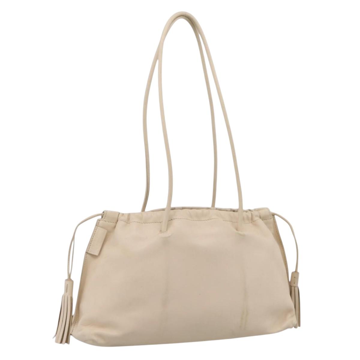 GUCCI Shoulder Bag Leather Ivory 001 4403 3444 Auth ep16149