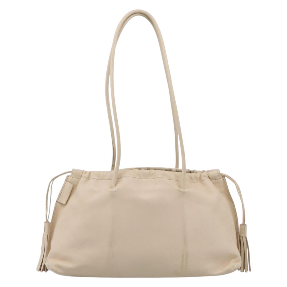 GUCCI Shoulder Bag Leather Ivory 001 4403 3444 Auth ep16149