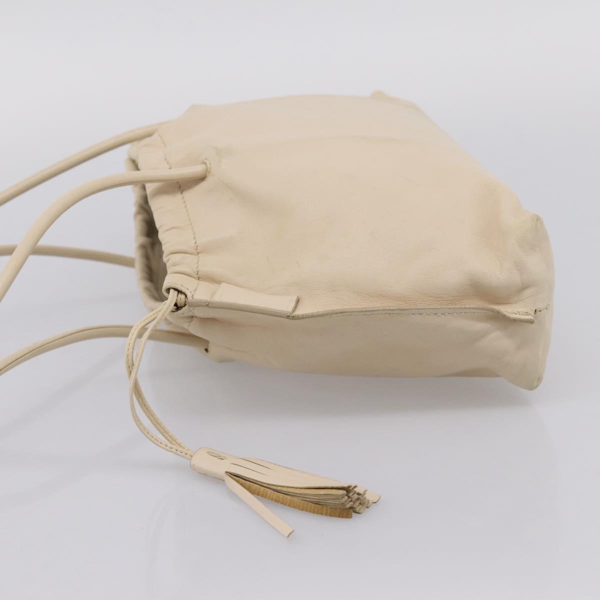 GUCCI Shoulder Bag Leather Ivory 001 4403 3444 Auth ep16149
